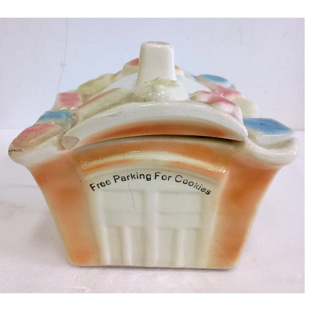 Vintage Cardinal USA Free Parking For Cookies Cookie Jar Kitsch Ceramicuc